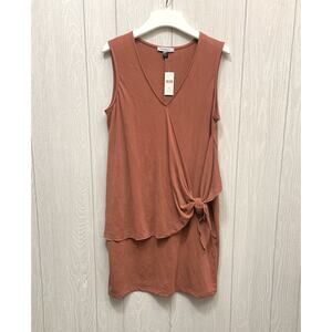 Samantha Dru Anthropologie Orange Rust Sleeveless Knot Wrap Dress MP NWT